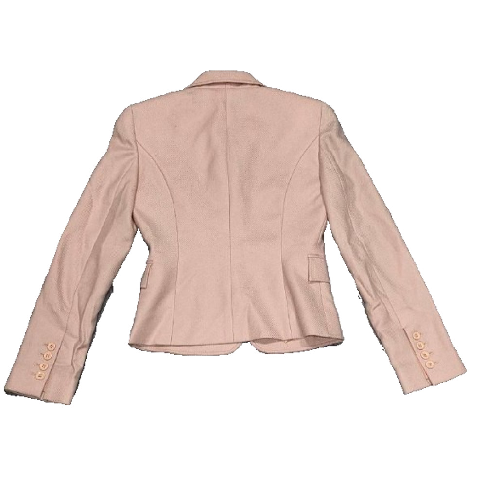 Valentino Roma Italy Cropped Cupro jacket lagenlook Blazer Peach XS A005364 - Picture 8 of 10